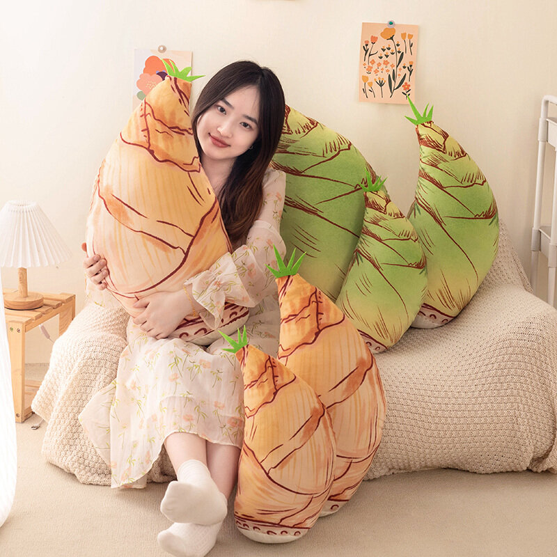 Cartoon Bamboo Shoots Plush Toy Cute Simulation Plant Bamboo Plushies Dolls Throw Pillow Stuffed Soft Kids Toys for Girls Gifts
