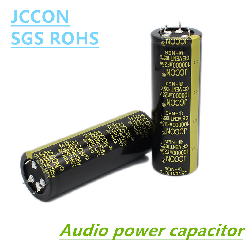 1PC JCCON Horn Electrolytic Capacitors 25V 47000UF 22000UF 10000UF  For Audio Hifi Amplifier High Frequency Low ESR Speaker