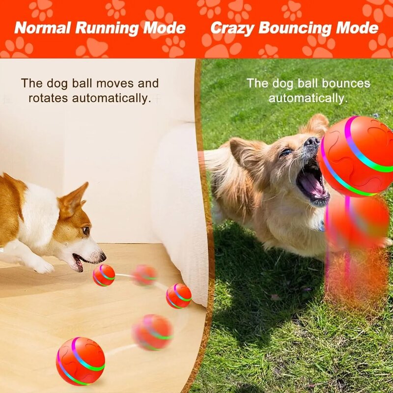 Smart elektrische Hundes pielzeugball mit LED-Blinken, Haustier Katzen/Hunde interaktives Kau spielzeug mit Fernbedienung USB wiederauf ladbar