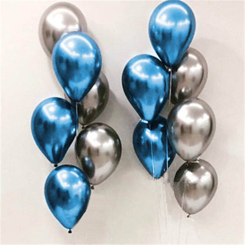 Conjunto de confete de balão cromado, metal dourado e prata, decoração de festa de aniversário, para adultos e crianças, globos de hélio, bolas de ar, decoração de casamento, 20 peças