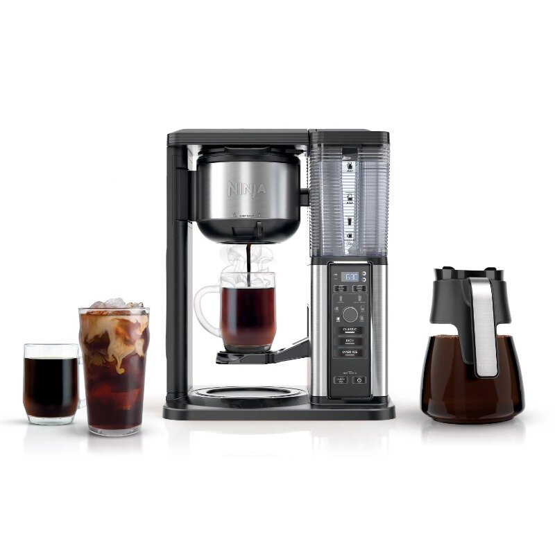 닌자 핫 앤 아이스, 싱글 서브 또는 드립 커피 시스템, 10 컵 유리 카라페 커피 메이커