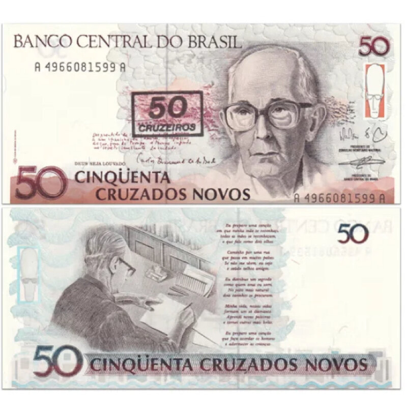 Brasile note originali 1989-1993 UNC 50-500000 Cruzados Fuera De uso Ahora Collectibles