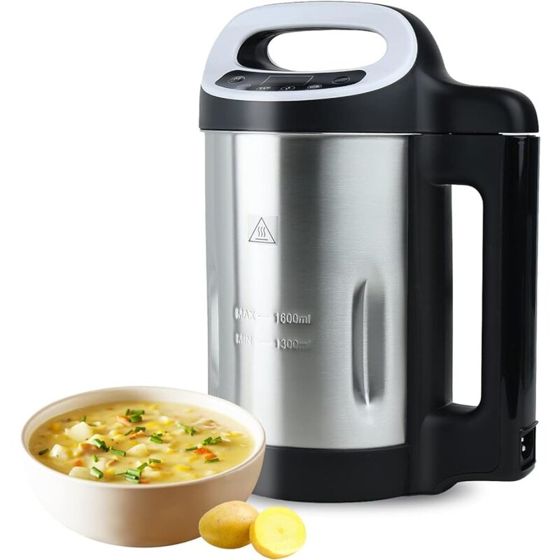 Bathhiedra-máquina multifunción para hacer sopa y batidos, máquina automática de calor y mezcla, 1,6 litros, 4 Funciones