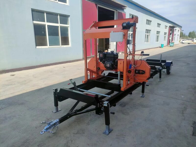 Forestry machinery sawmill wood cutting 32 inches immovable horizontal band saw mill portable sawmill