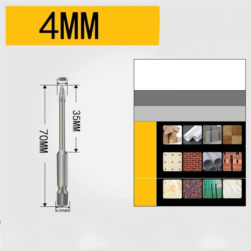 Broca de metal duro, Abertura eficiente do furo, Ferramenta de perfuração universal, 3x70mm, 5x76mm, 8x80mm, 10x83mm