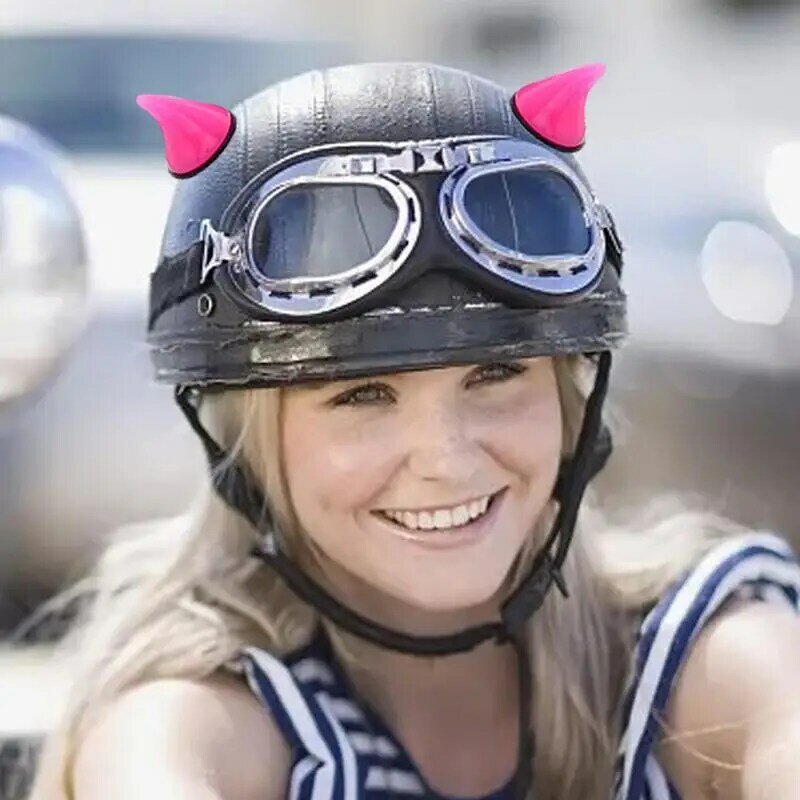 2 pz auto moto casco Demon Horns Motocross Full Face Off Road casco decorazione accessori per auto copricapo Styling fai da te