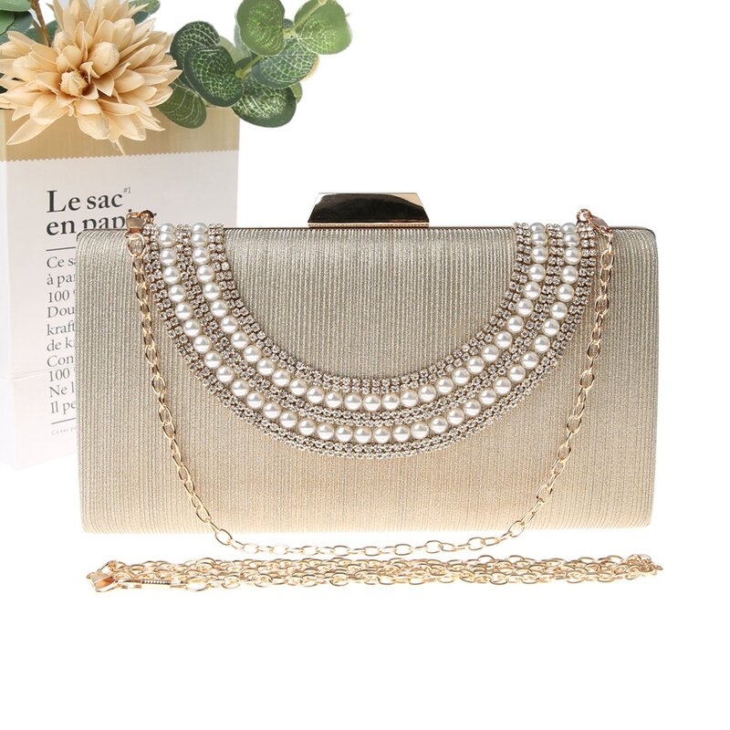 Bolso de noche de perlas Vintage de lujo para mujer, hecho a mano para fiesta, bolsos de boda, bolso de diseñador, bolso de mano para mujer, monedero de fiesta