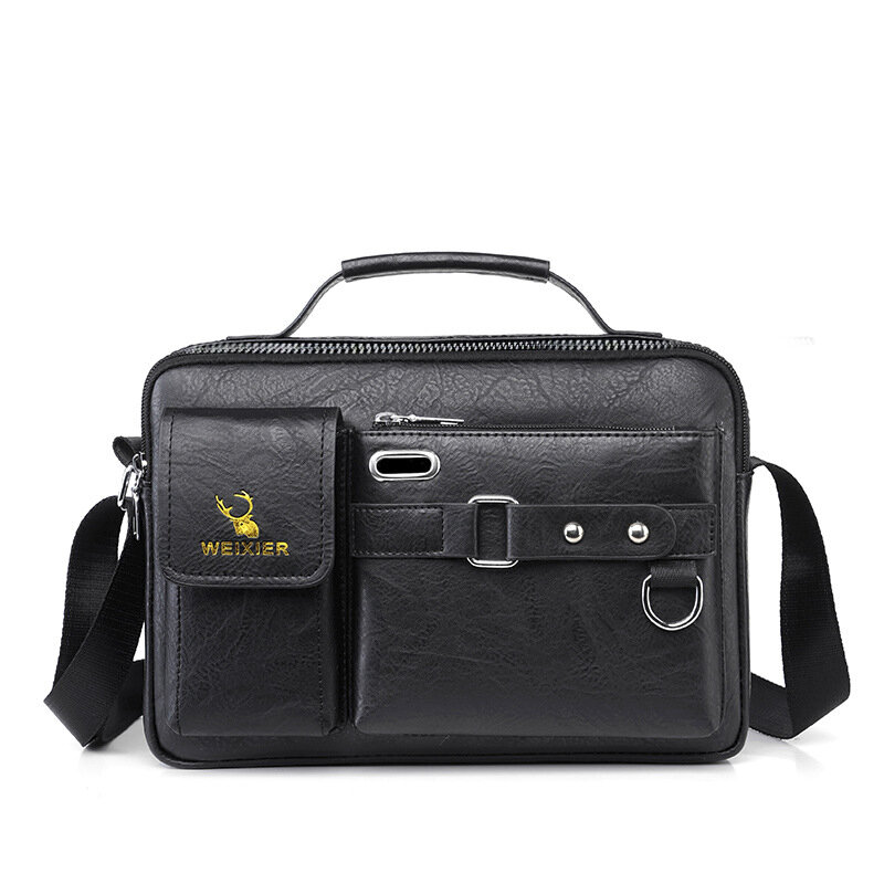 Tas koper pria Fashion 2024 tas Messenger bahu kulit PU merek terkenal bisnis kualitas tinggi tas perjalanan tas tangan kantor