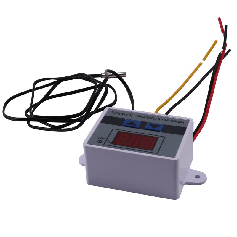 Pengontrol suhu Digital AC110-220V, 2X 10A XH-W3001 untuk inkubator saklar pemanas pendingin termostat Sensor NTC
