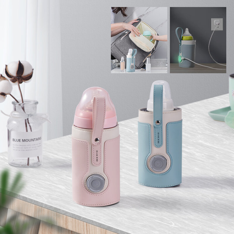Calentador de botellas de agua y leche con USB para bebé, botella de lactancia, portátil, para viaje