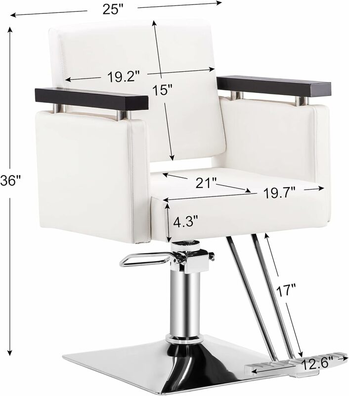 BarberPub Classic Hydraulic Barber Chair Salon Chair Beauty Spa Styling Salon Equipment 8803 (White)