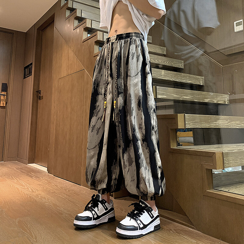Streetwear Haren Pants For Men Vintage Wide-leg Sweatpants Male Harajuku Style Oversized Casual Trousers Men Spring Summer New