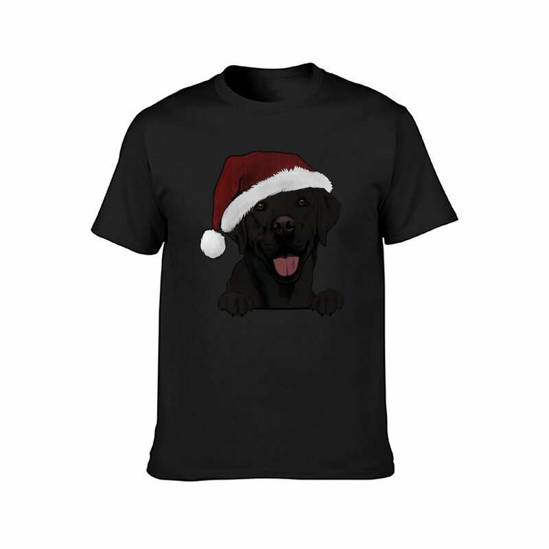 Buon natale: t-shirt nera Labrador Retriever abbigliamento vintage magliette anime per uomo