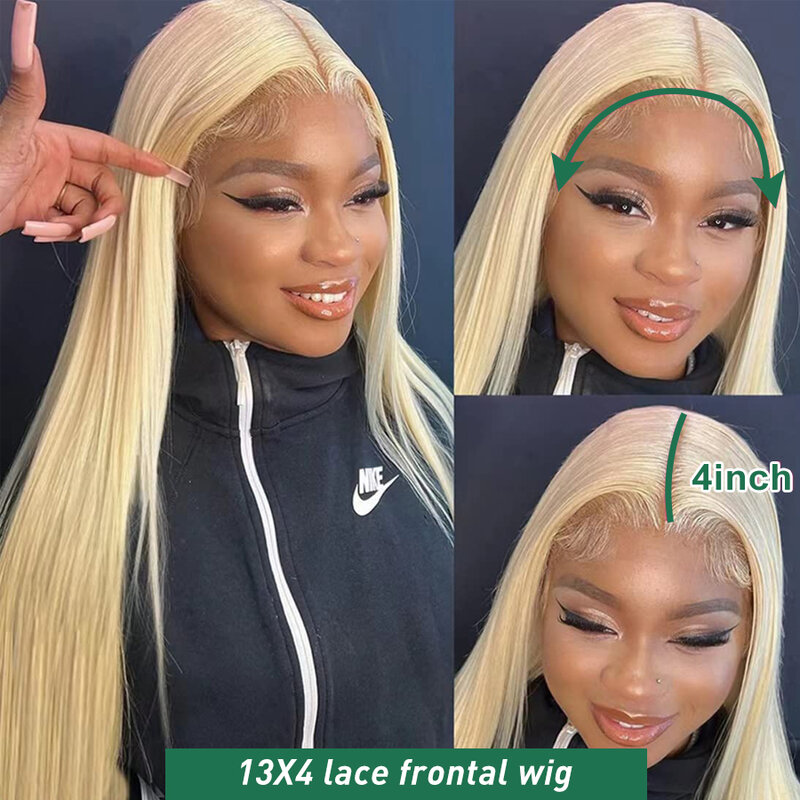Wig rambut manusia pirang renda 613 madu 13x4 13x6 HD Wig Frontal renda lurus transparan telah ditanami untuk wanita Wig berwarna