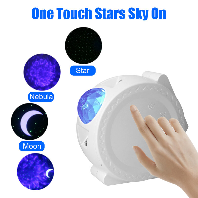 Voice Music Control Star Projector Lamp Moon Galaxy Projector Colorful USB LED Night Light Luminaires Gift Home Party Decor