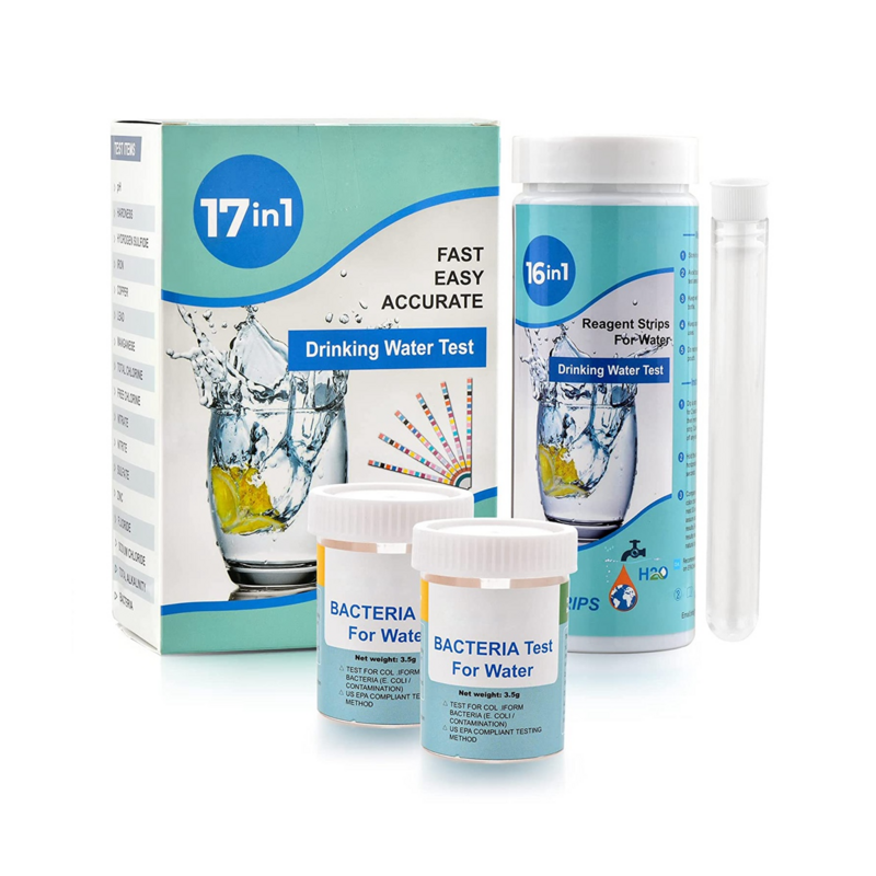 17-in-1 Complete Water Test Kit for Home,100 Strips + 2 Water Testing Kits for Drinking Water Easy Testing, PH, Lead