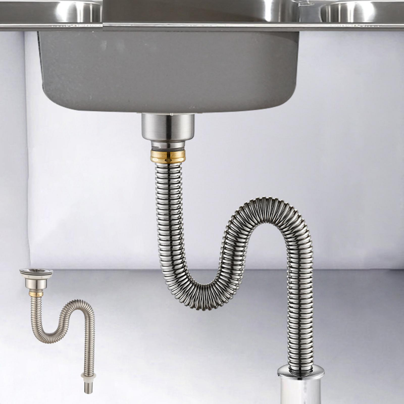 Kitchen Sink Drain Pipe Anti Rat Bite Stainless Steel Sink Strainer Deodorant Wash Basin Sewer Drainer Bathroom Accessories