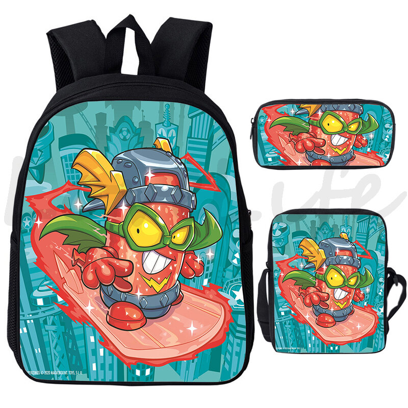 Superzings Serie Rucksack für Kinder 3 teile/satz Jungen Mädchen SuperThings Rucksäcke Anime Tasche Bookbag Cartoon Schule Taschen Neue Mochila