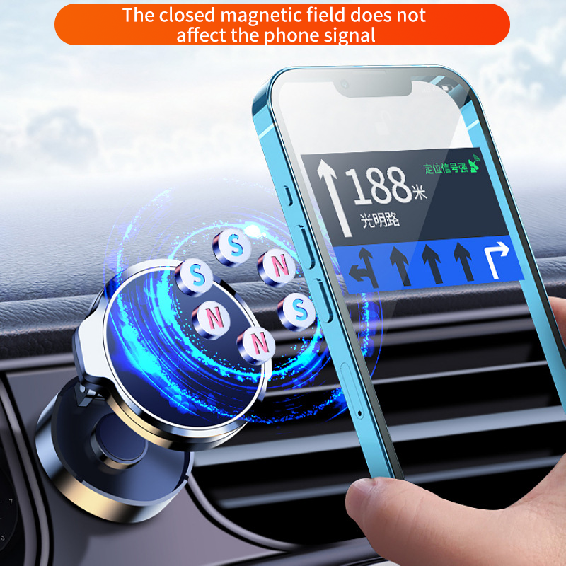 Ruota il supporto magnetico per telefono da auto in metallo supporto universale pieghevole per telefono cellulare supporto magnetico per presa d'aria supporto GPS per iPhone Xiaomi