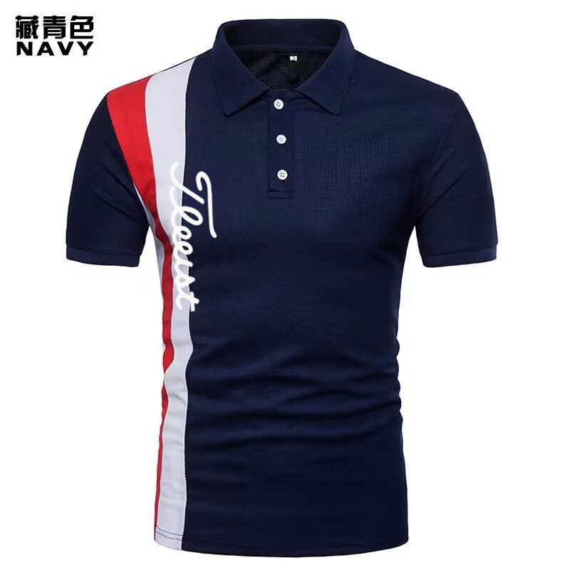 2024 Nowa męska koszulka polo męska golfowa lodowy jedwab lekki top męski duży rozmiar T-shirt letni cienki