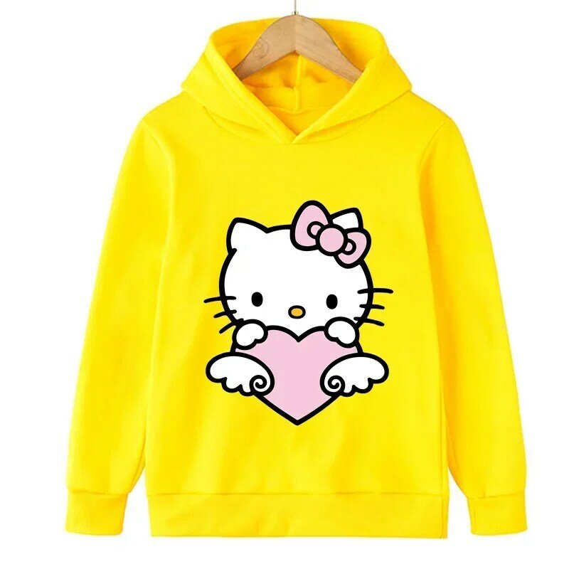 2024 Hello Kitty Sanrio Kawaii dziecięca bluza z kapturem dla dzieci śmieszne bluzy Haruno Sakura dla nastoletnie dziewczyny dziecka