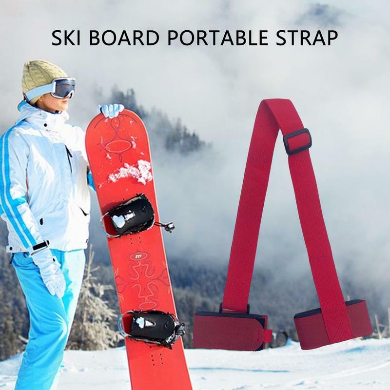 ナイロン調節可能なスキーバッグ、スキーポール、ショルダーハンドキャリア、ラッシュハンドルストラップ、ポーターフック、スキースノーボード用のループ保護