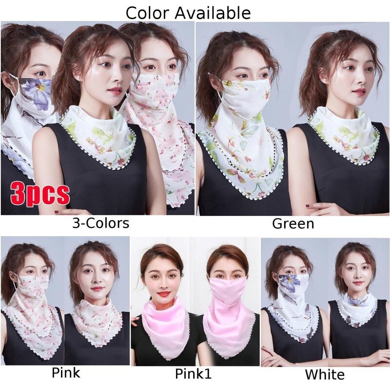 Female Outdoor Cycling Chiffon Breathable Scarf Shawl Veil Face Neck Cover Sun Protection Small Scarf Sun Resistant Neck Mask