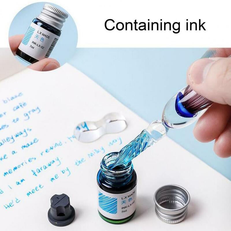 1 Set penna da immersione fantasia con manico ergonomico in inchiostro 8 stili penna in vetro disegno calligrafico scrittura Dip Pen per studenti
