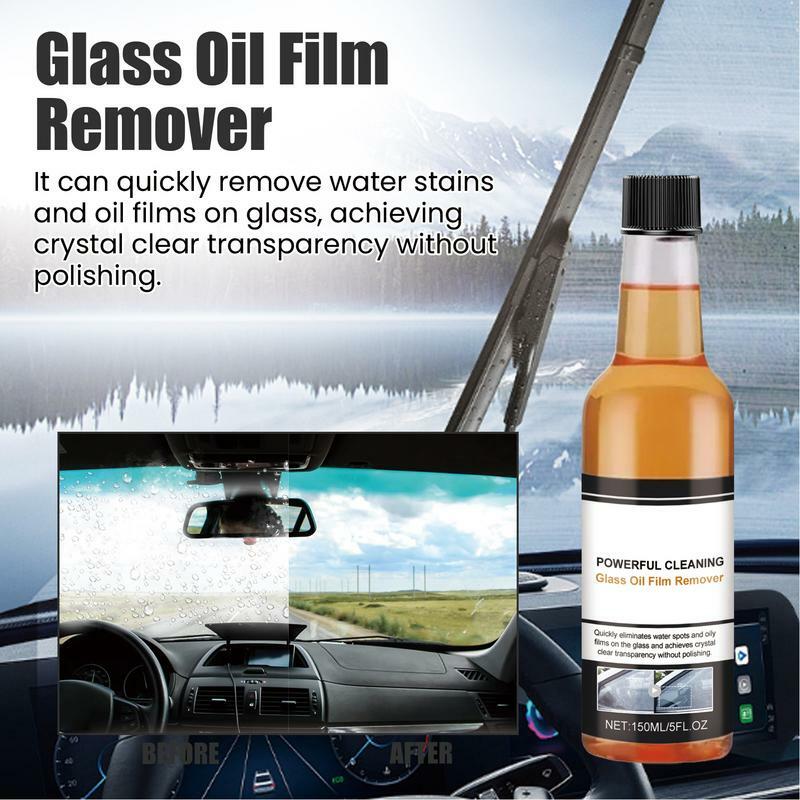 Windshield Oil Film Cleaner 150ml Powerful Glass Washing Agent With Towel And Sponge Professional Automotive Window Cleaning
