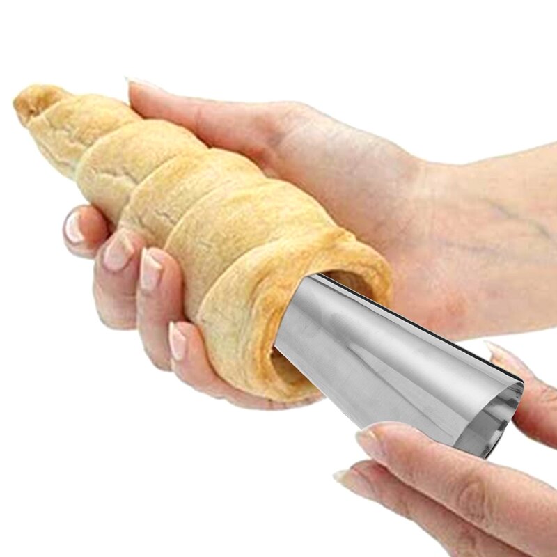 Stampi per corno crema da 20 pezzi stampo a forma tubolare a cono in acciaio inossidabile per tubi Cannoli Croissant (cono crema)
