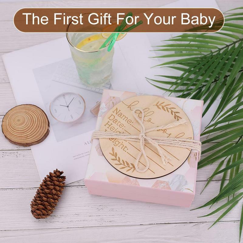 新生児の赤ちゃんのための木製の誕生日のお知らせ,diyの写真のカード,ウェルカムステージ,刻まれたギフト