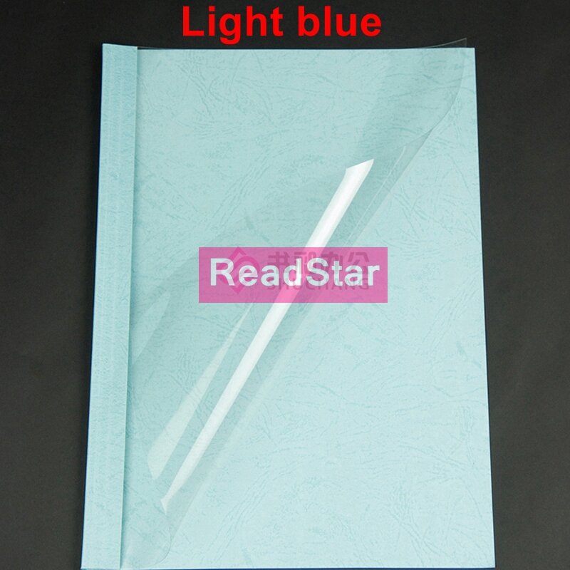 10ชิ้น/ถุง ReadStar Clear Face Light Blue ด้านล่าง Thermal Binding ฝาครอบ A4 1-50มม.(1-180sheets) โปร่งใส Binding Cover