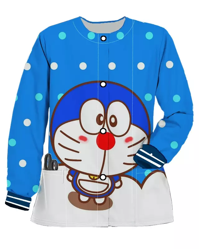 Cardigan de manga comprida feminino com bolso, jaquetas de enfermeiras, roupas tamanhos grandes, coreano, frete grátis, inverno, outono, 2023