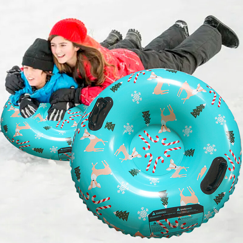 Inflatable Thickened Floated Sled with Handle Floated Skiing Board 80cm Cold-Resistant for Winter Outdoor Sports