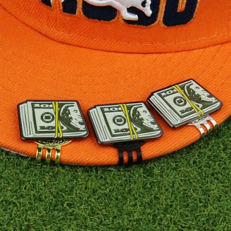 Dollar Bill Golf Ball Mark With Magnetic Golf Hat Clip Unique Funny Golf Marker Training Aids For Boys Girl Kids Golfer Gift