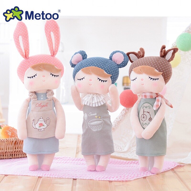 Metoo-Muñeca Angela de conejo suave para niños y niñas, juguete de peluche de animales, muñecas de frutas, regalos de cumpleaños y Navidad