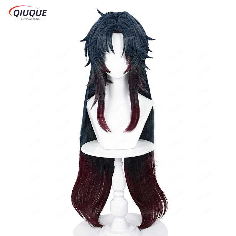 Game Honkai Star Rail Blade Cosplay Wig Long Dark Blue Gradient Dark Red Heat Resistant Hair Synthetic Cosplay Wig + Wig Cap