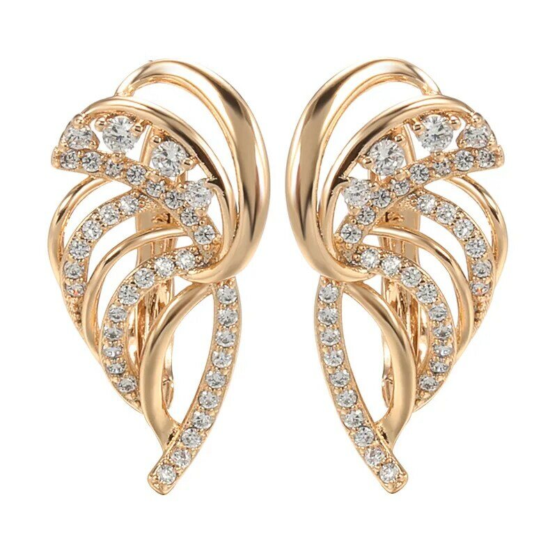 Solid 14K Gold Jewelry Earring Women Fine Aros Mujer Oreja Earrings for Women Orecchini 14 K Yellow Gold Bizuteria Jewelry