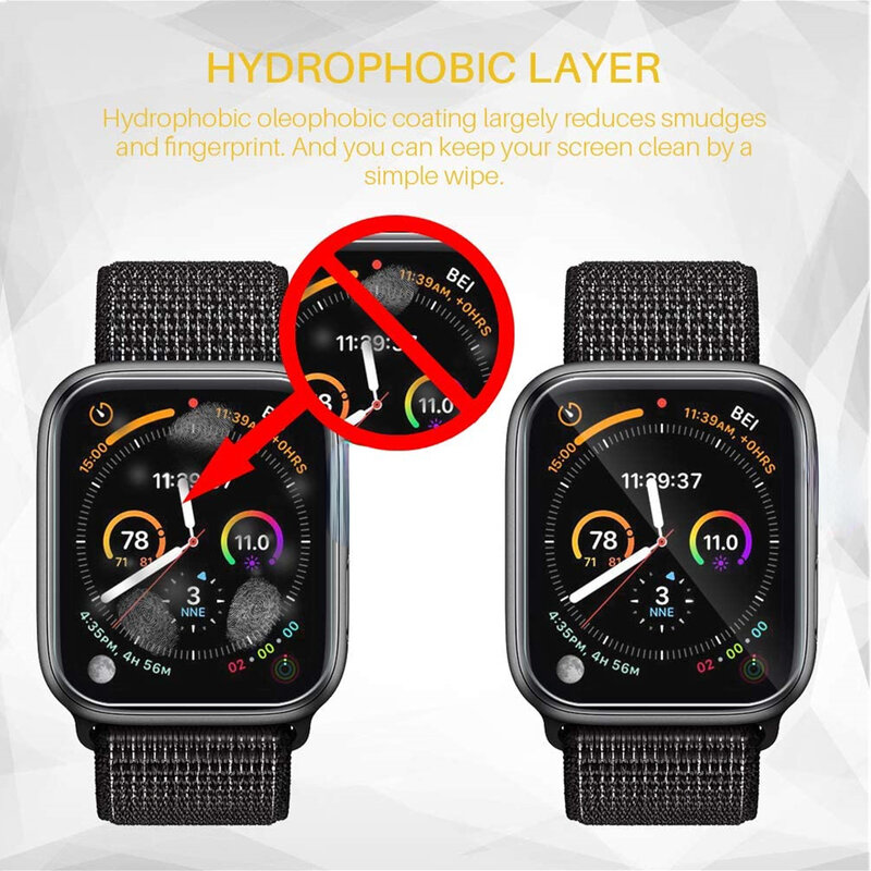5PCS For Apple Watch Series 7 6 SE 5 4 IWatch 40mm 44mm 41mm Watch8 41mm 45mm Watch Ultra 49mm FULL Coverage Screen Protector 