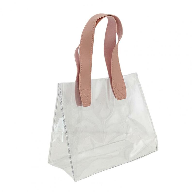 حقيبة تسوق متعددة الاستخدام حمل حقيبة حمل حقيبة شفافة واضحة متعددة الاستخدام مقاومة للاهتراء للصدمات سعة كبيرة مع مقابض