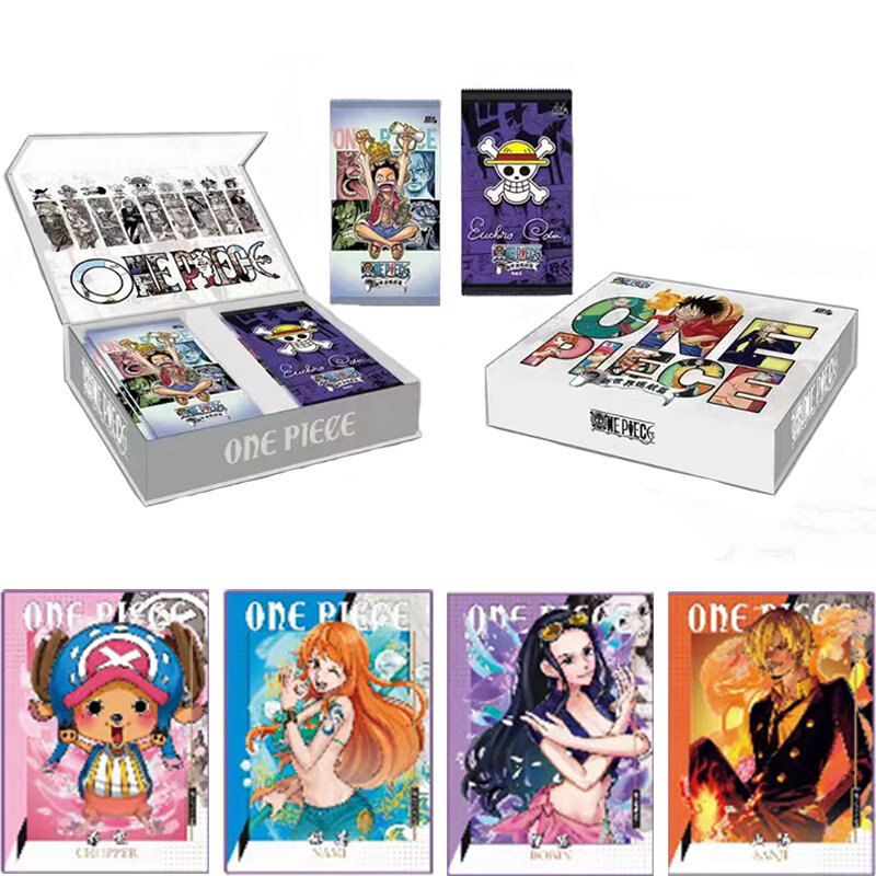 Coleção Anime Cartões de One Piece, Cruzeiro do Novo Mundo, Booster Box, Luffy, Zoro, Nami, Jogo de Jogo, Cartas Comerciais Raras