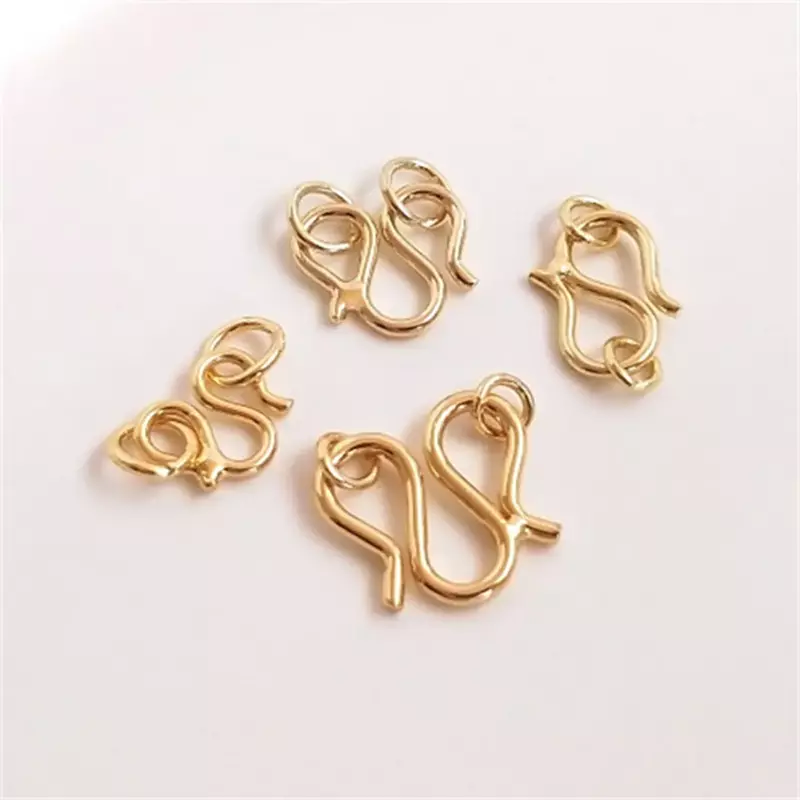 14k Gold-filled M Clasp Bracelet Necklace W Link Clasp S-shaped Closing Hook Clasp Clasp DIY Jewelry Accessories Material B925