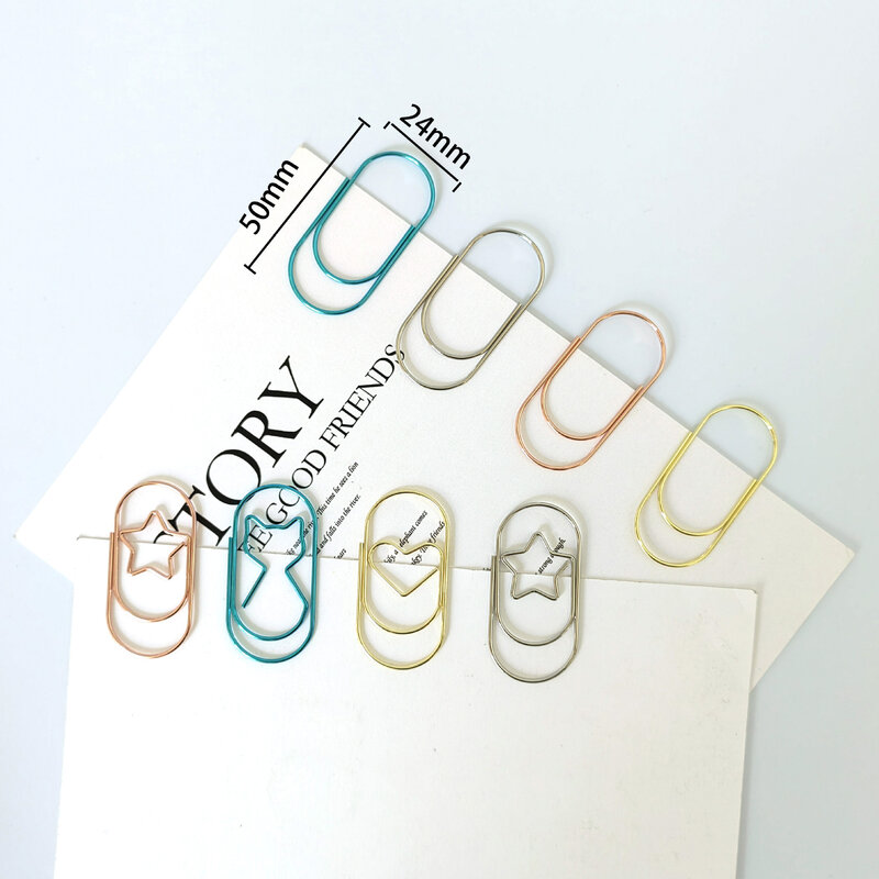 10Pcs Heart Bookmark Binder Clip oto Memo Ticket Clip Gold Rose Color Office Accessories Paper Clips Patchwork Supplies