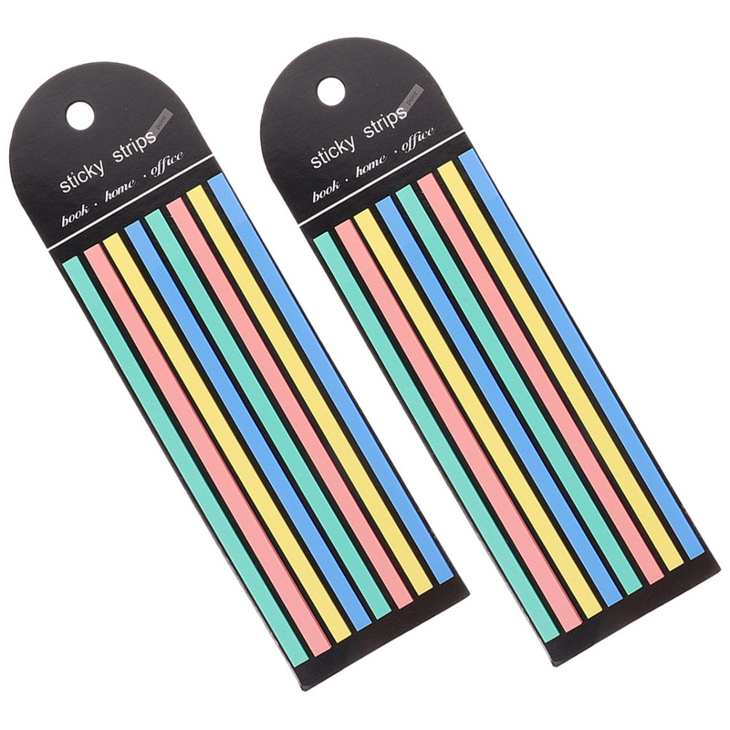Tiras coloridas destacáveis para marcadores, etiquetas longas do índice, destaque sobreposição, 2 livros