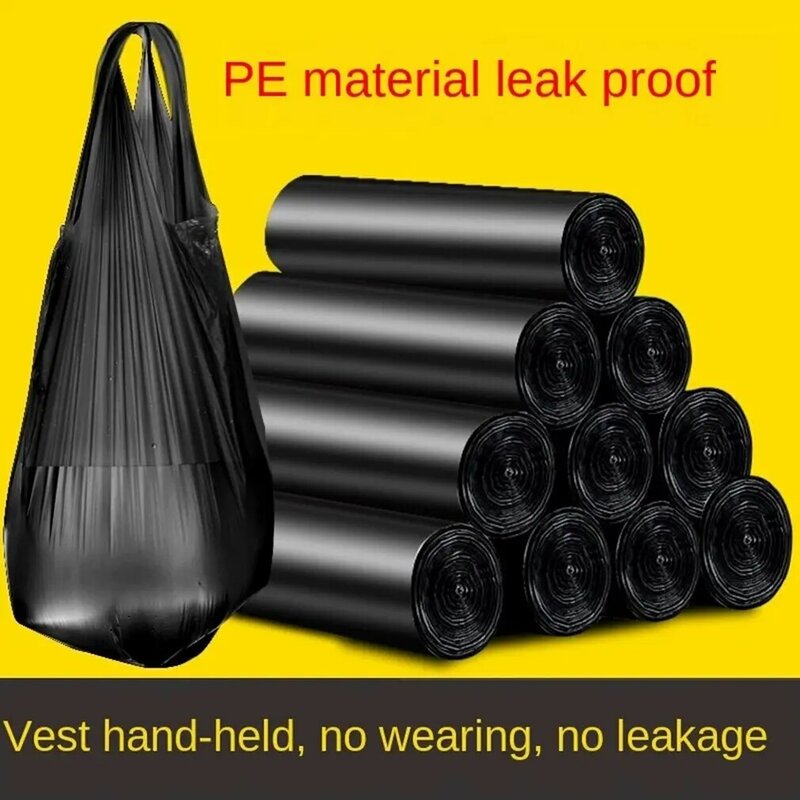 Vuilniszakken Huishoudelijke Draagbare Verdikte Betaalbare Keuken Zwart Vest Type Vuilnisbak Plastic Zakken