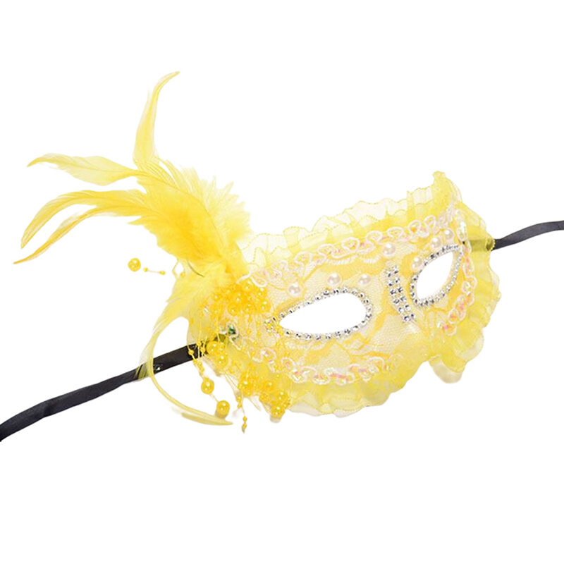 Кружевные маскарадные маски для Хэллоуина Aldult для выпускного вечера принцессы с искусственными белыми перьями модный сексуальный Карнавальный костюм для фестиваля женские аксессуары