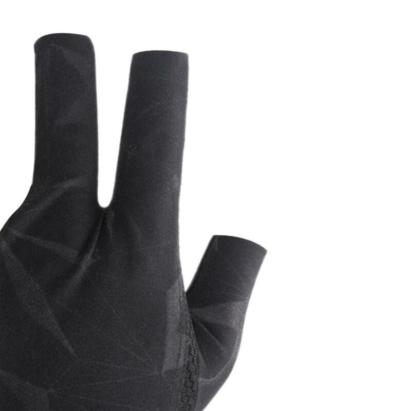 Sarung tangan biliar tiga jari, sarung tangan biliar dewasa, sarung tangan Snooker tangan kiri anti licin untuk permainan olahraga bermain latihan