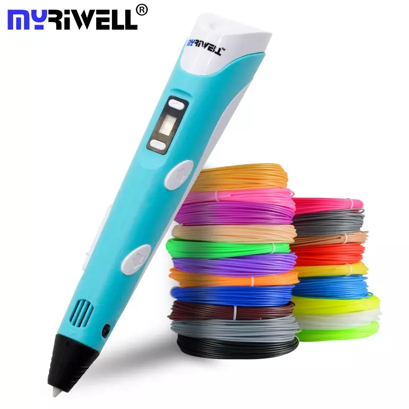 Myriwell-Bolígrafo 3D con pantalla LED, pluma de impresión 3D artesanal de 100m, filamento ABS, juguete creativo, regalo para niños, diseño de dibujo