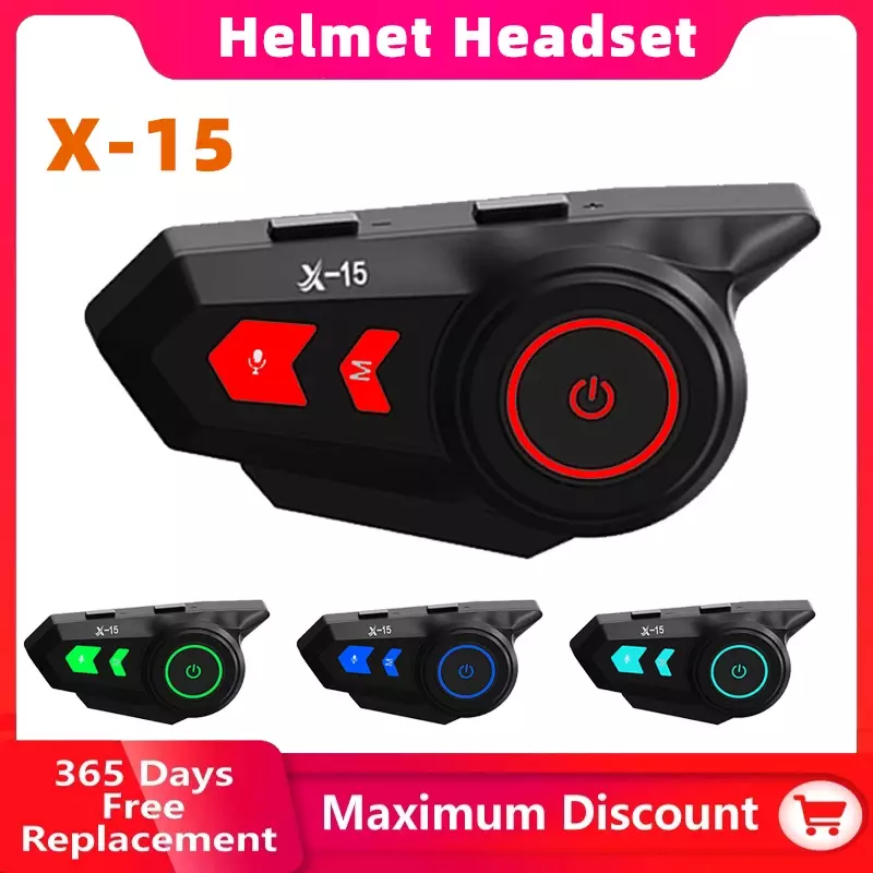 Aksesori helm Headset sepeda motor, helm nirkabel dengan Bluetooth tahan air dan fungsi interkom bebas genggam 2024