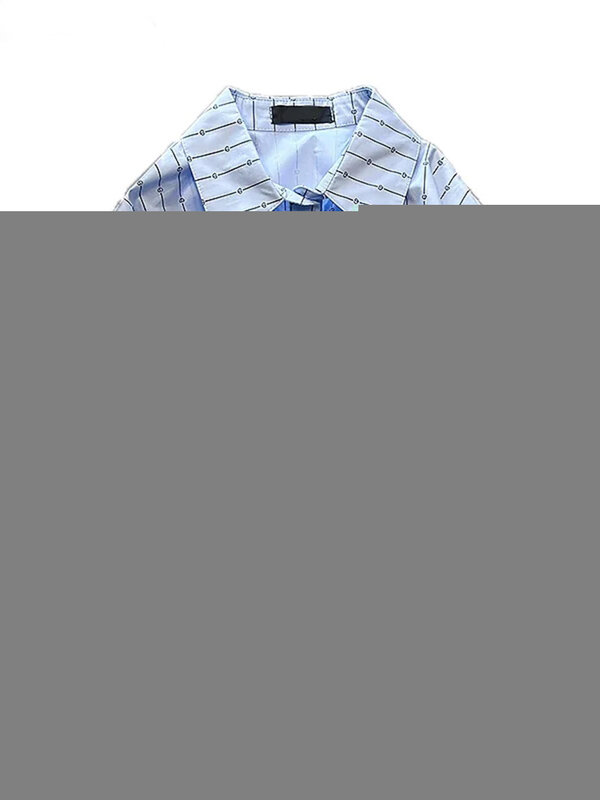 長袖のシンプルでファッショナブルな女性用ストライプシャツ,カジュアル,対照的な色,ルーズフィット,夏の仕事,韓国スタイル